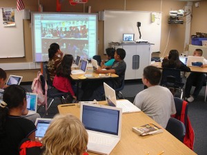 brian crosby's class talking to students across the world
