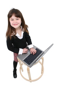 Child Working On Laptop